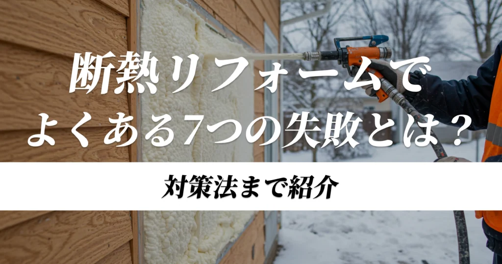 断熱リフォームで失敗する7つの原因と対策を解説する記事のアイキャッチ